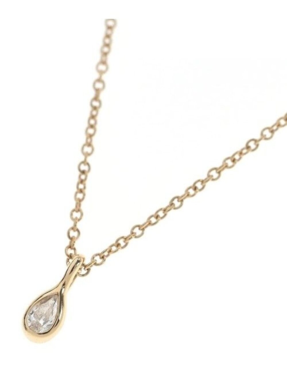 Tiffany & Co Pear Shape Diamond By the Yard Pendant Necklace 18K Rose Gold